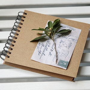 Album fotografico personalizzato per matrimonio in carta Kraft/Album fotografico con rilegatura a spirale in carta Kraft da 100 pagine/Album per album di ritagli di matrimonio/Libro degli ospiti per matrimonio/Libro degli ospiti rustico