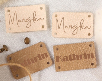 Personalized Blanket Tags, Faux Leather Labels, Custom Name Tags, Personalized Tags for Knitting Items, Crocheted Tags, Name Leather Tags
