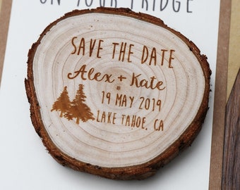 Custom Trees with names Wood Save the date Magnets, rustic wedding favors, Rustic wedding Magnets,Rustic Wedding Magnet