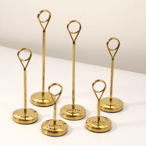 Gold Card Clips, Elegant brass Card Stands, Wedding Table Number Holder, Stainless Display Holders, Card Clips, photo stands, Wedding Decor