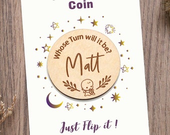 Moneda de decisión de padres personalizada, moneda de decisión de pareja, moneda de decisión al aire, moneda divertida personalizada, moneda de toma de decisiones, regalo para baby shower