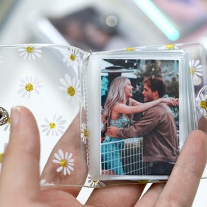 Mini Polaroid Photo Album With Sleeves. Small Custom Wedding Photo Album.  Personalized Burlap Kraft Linen Cover Pocket Album 100 Photos 