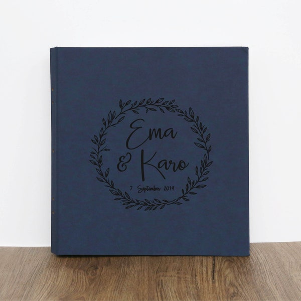 Personalized PU Leather Album with sleeves /for 550-880 4x6" photos/our adventure Book/Custom Wedding Scrapbook/Family Travel Photo Album