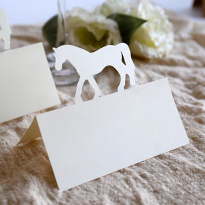 Tarjetas de Horse Place / tarjetas de carpa de comida / tarjetas de asiento de boda / tarjetas de nombre de mesa / carpa de comida de princesa / Baby shower de cuento de hadas