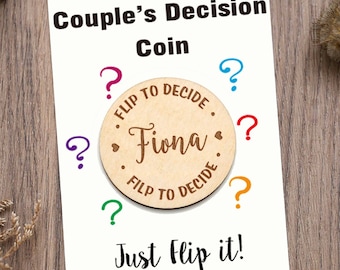 Moneda divertida de decisión de padres, moneda de decisión de pareja, moneda de decisión al aire, moneda divertida personalizada, moneda de toma de decisiones, regalo para baby shower