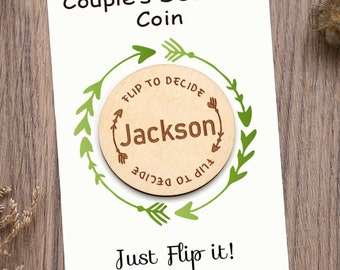 Moneda de decisión de pareja, moneda de decisión de padres, moneda de decisión al aire, moneda divertida personalizada, moneda de toma de decisiones, regalo para baby shower, moneda divertida