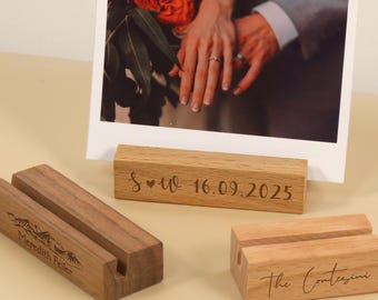 Porta biglietti da visita in legno con incisione personalizzata, decorazioni per tavoli da matrimonio, porta biglietti in noce, porta biglietti con foto, porta targhette, forniture per matrimoni