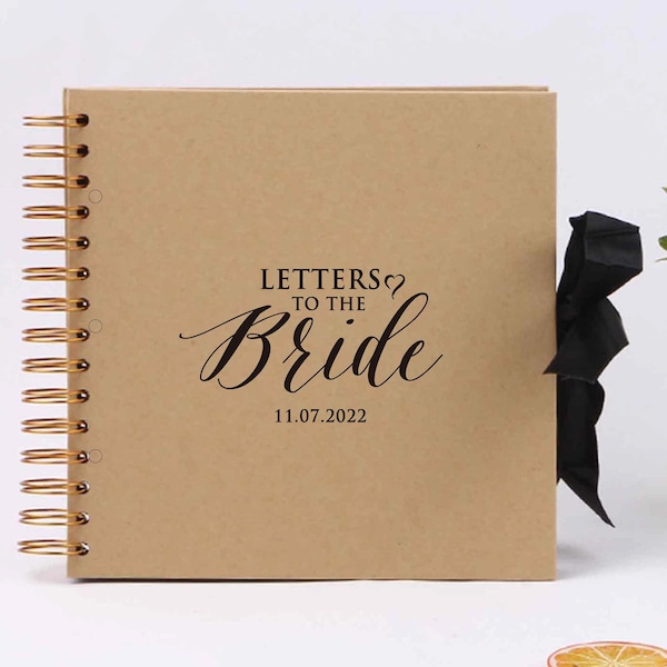 Letters to the Bride Scrapbook/ Kraft  Spiral Bound Photo Album/Wedding scrapbook /Bridal Shower Scrapbook/ Ribbon Scrapbook/ Memory book