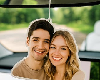 Gepersonaliseerde foto luchtverfrisser, aangepaste luchtverfrisser, auto-accessoires voor stellen, fotoverfrisser, autoversjes, familie luchtverfrisser