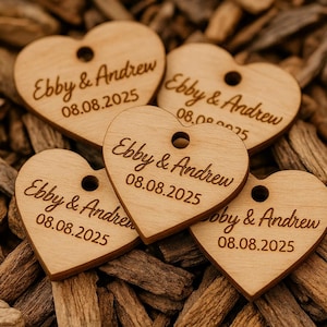 Personalized Wedding Favors, Wedding Tags with names, Wood Heart Tags, Wedding  hearts, Custom Gift Tags, Decoration Tags, Party Supplies