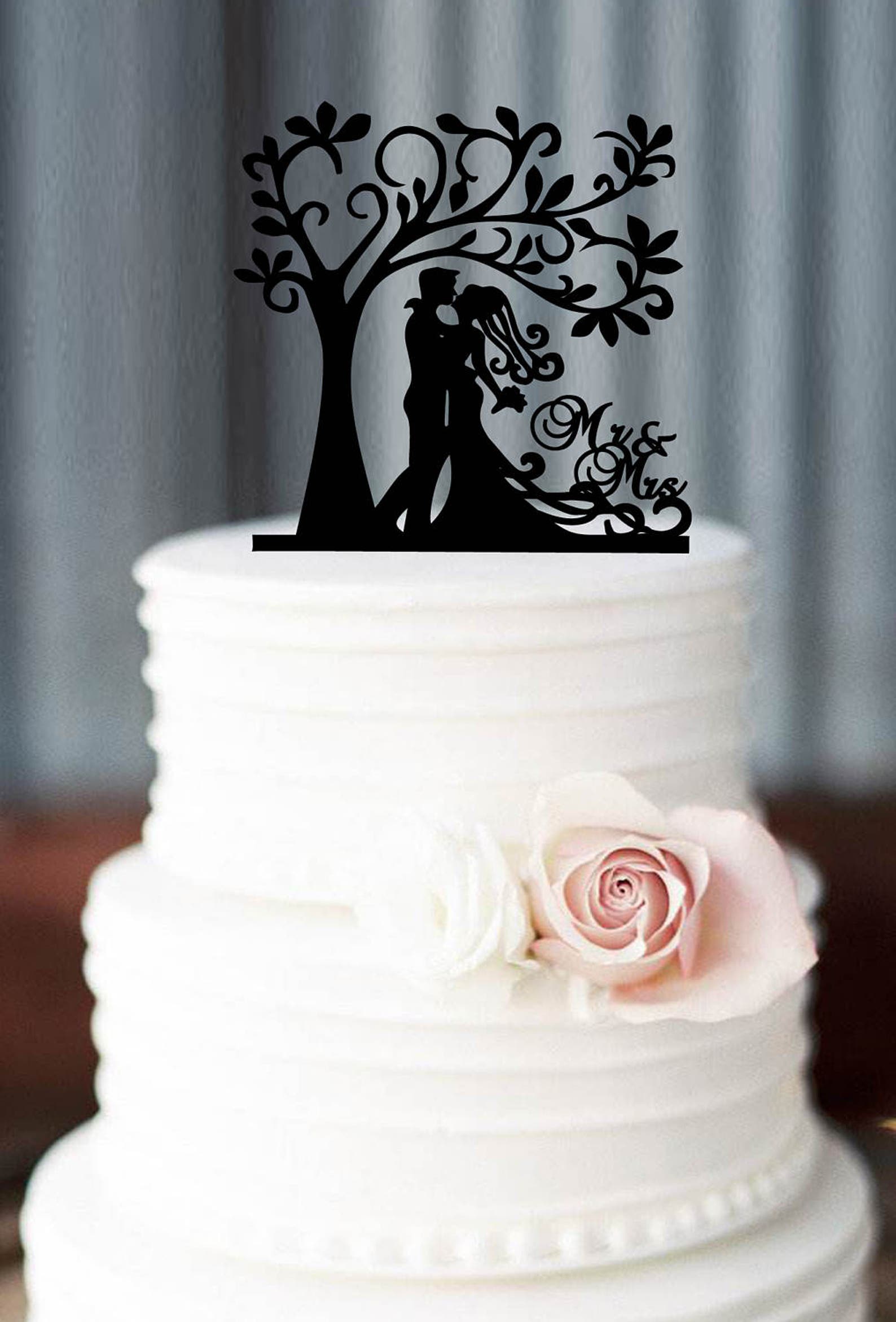 Custom Mr and Mrs Wedding Cake Topper /personlized Bride and Groom Cake ...