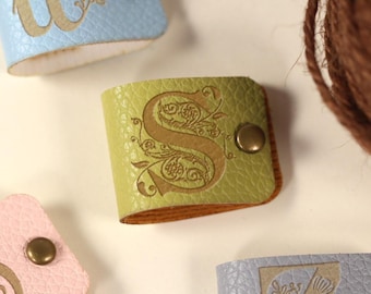 2.5"x0.8" Custom Initial Faux Leather Tags, Monogram Tags, Screwing Leather Labels, Personalized Tags for Knitting Items, Crocheted Name Tag