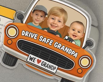 Benutzerdefinierte Bild Sonnenblende Clip, personalisierte Auto Visierclip, Fahren Sie sicher Geschenke für Papa, Visierclip für Mama, Vatertagsgeschenk, Geburtstagsgeschenke