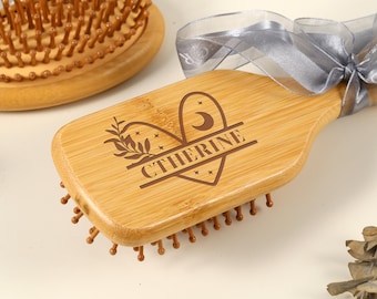 Custom Bridesmaid Wood Comb, Engraved Air Cushion Comb for Bridesmaid, Birthday Gift & Wedding Party Favors, Personalized Wedding Wood Comb