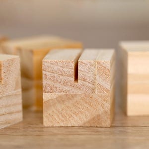Unfinished 3cm Wood Wooden cubes, Wood Place Card Stand, Wood Photo Holder, Wedding Table Stand,  Personalized Wood Cubes