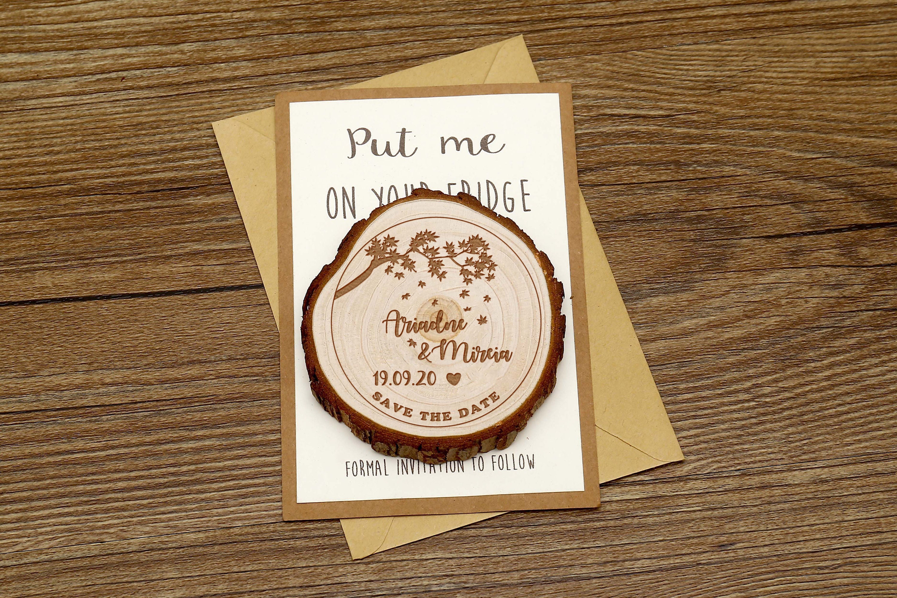 Autumn Wedding Wood Save the Date Magnets, Rustic Fall Wedding Favors ...
