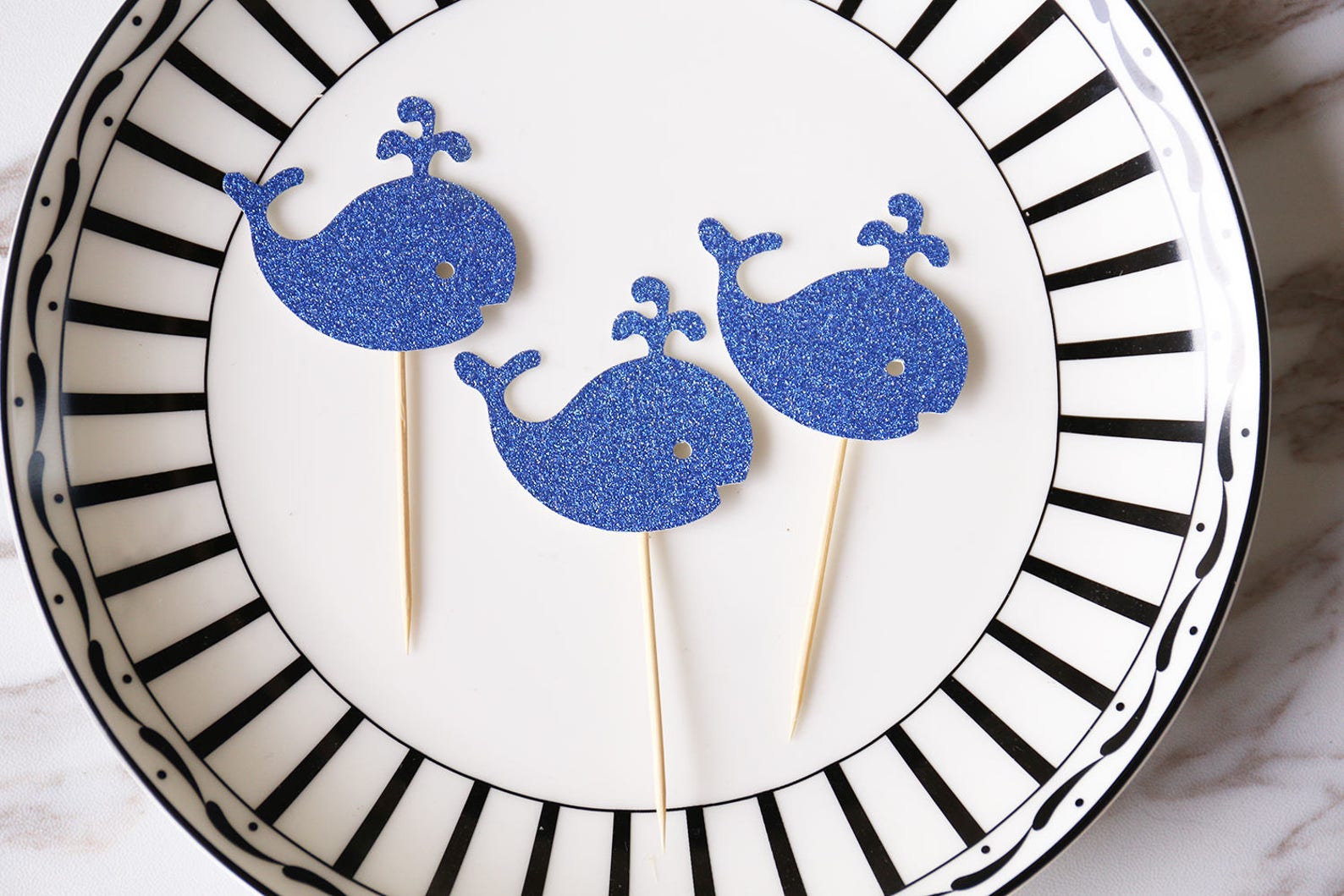 Whale Cupcake Topper //birthday Cupcake Topper/ Baby Shower Etsy