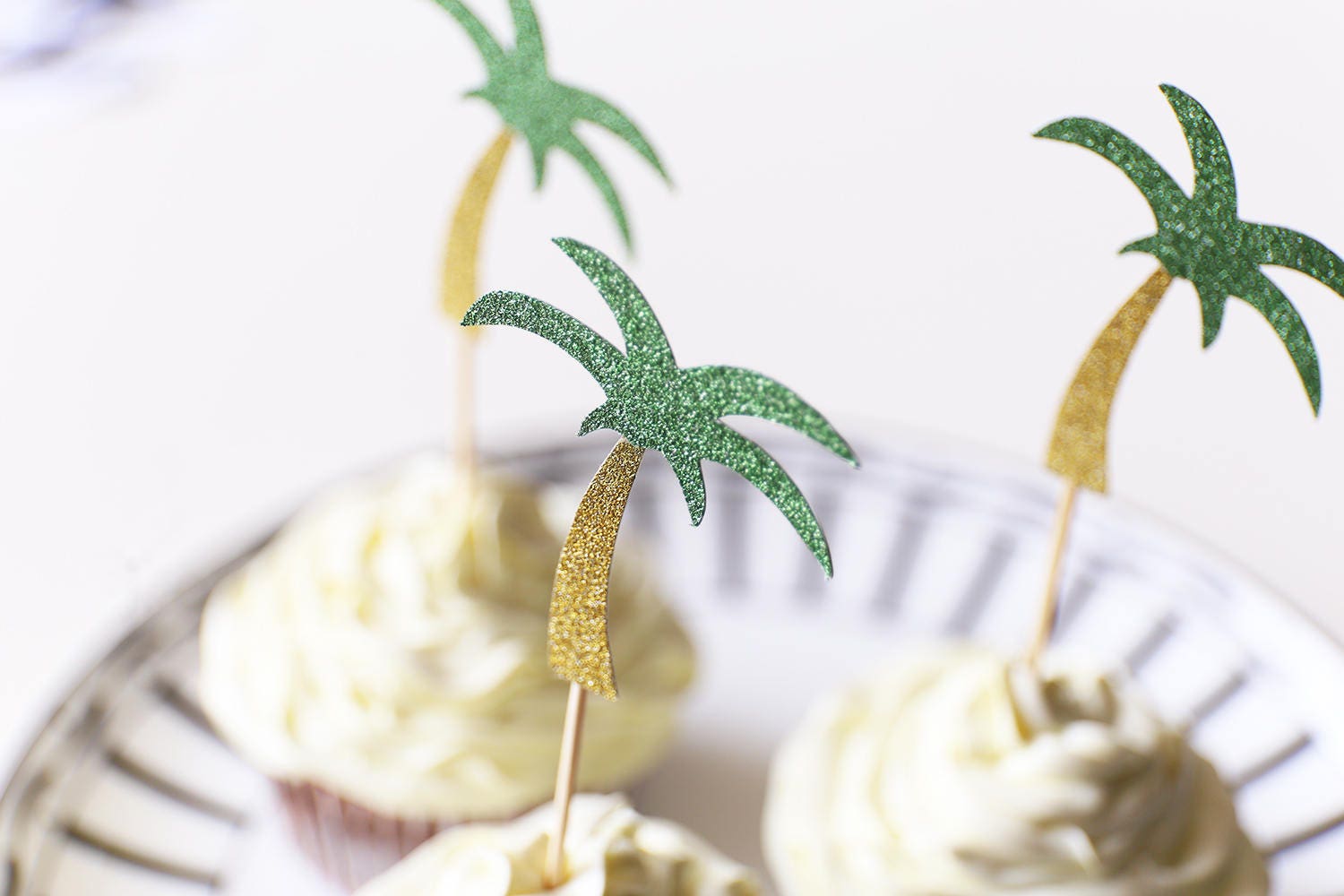 Palm Tree Cupcake Toppers /tropical Party/birthday Cupcake Etsy