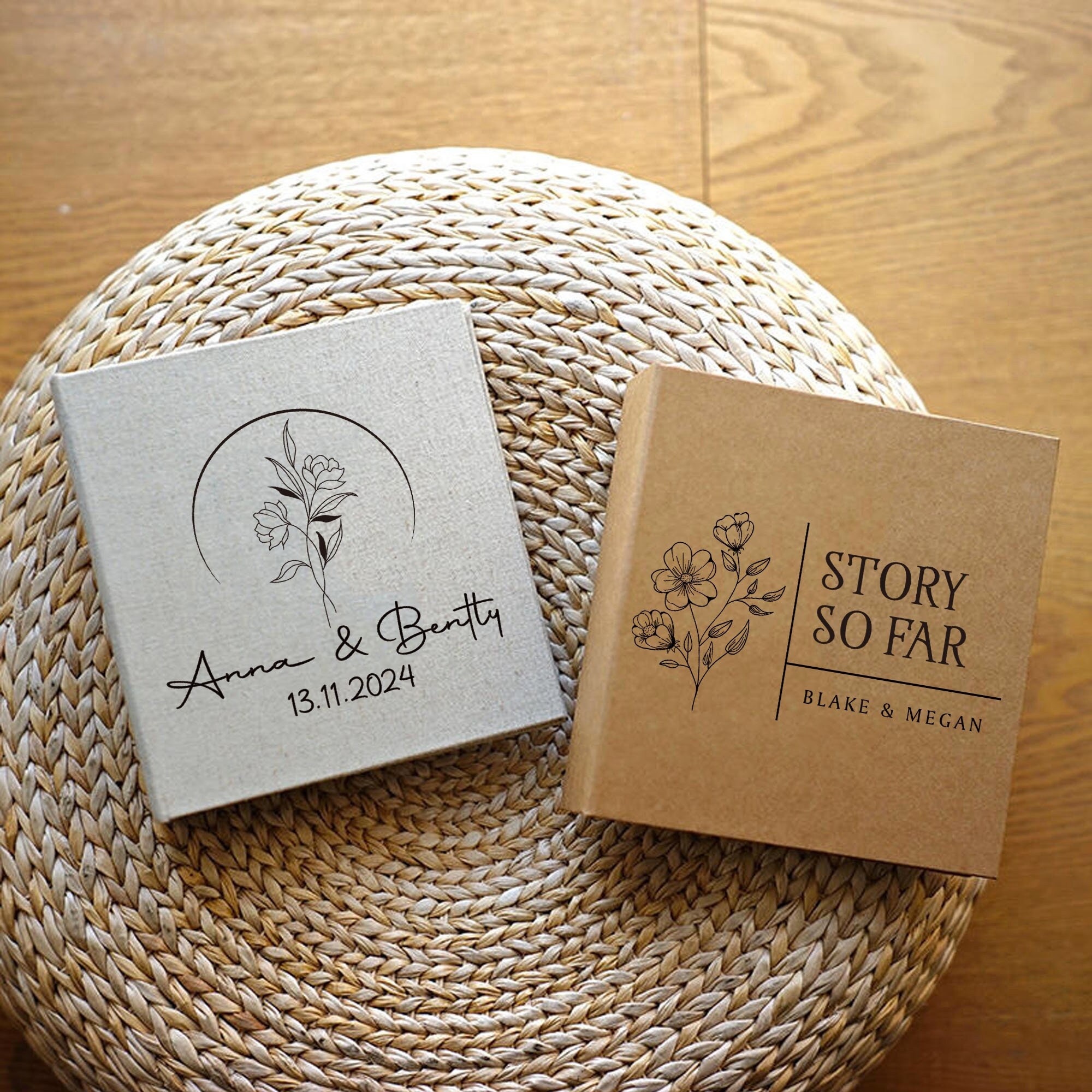 Binder Photo Album for 4x6' photos , Custom Linen/Kraft Album with Double Film Holder, High Quality Album for 100 pcs 6" photos, Mini Album