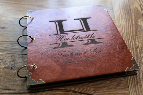 12x12 Leather Scrapbook Album Rustic Personalized Family 