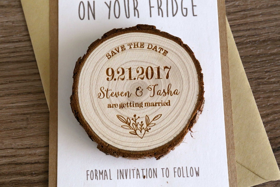 Custom Wedding Wood Save the Date Magnets,rustic Wedding Favors, Rustic ...