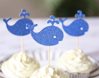 Whale Cupcake Topper //Birthday cupcake topper/ Baby Shower Party/First Birthday