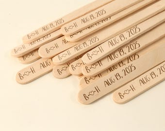 Custom Laser Engraved 11.4 cm Ice Cream Sticks ,Personalized Wood Cream Stick, Party Supplies, Wedding Favors, Homemade ice cream sticks