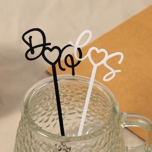 Monogram Drink Stirrers, Wedding Drink Stirrers, Personalized Initial Stirrers, Wedding Decor, Glass Swizzle Stirrer, Wedding Favors