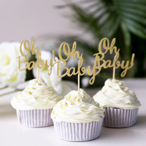 oh baby cupcake topper