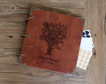 12x12 inches Personalized Engraved Photo Album /Custom LoveTree Wedding Guest Book/wedding Scrapbook