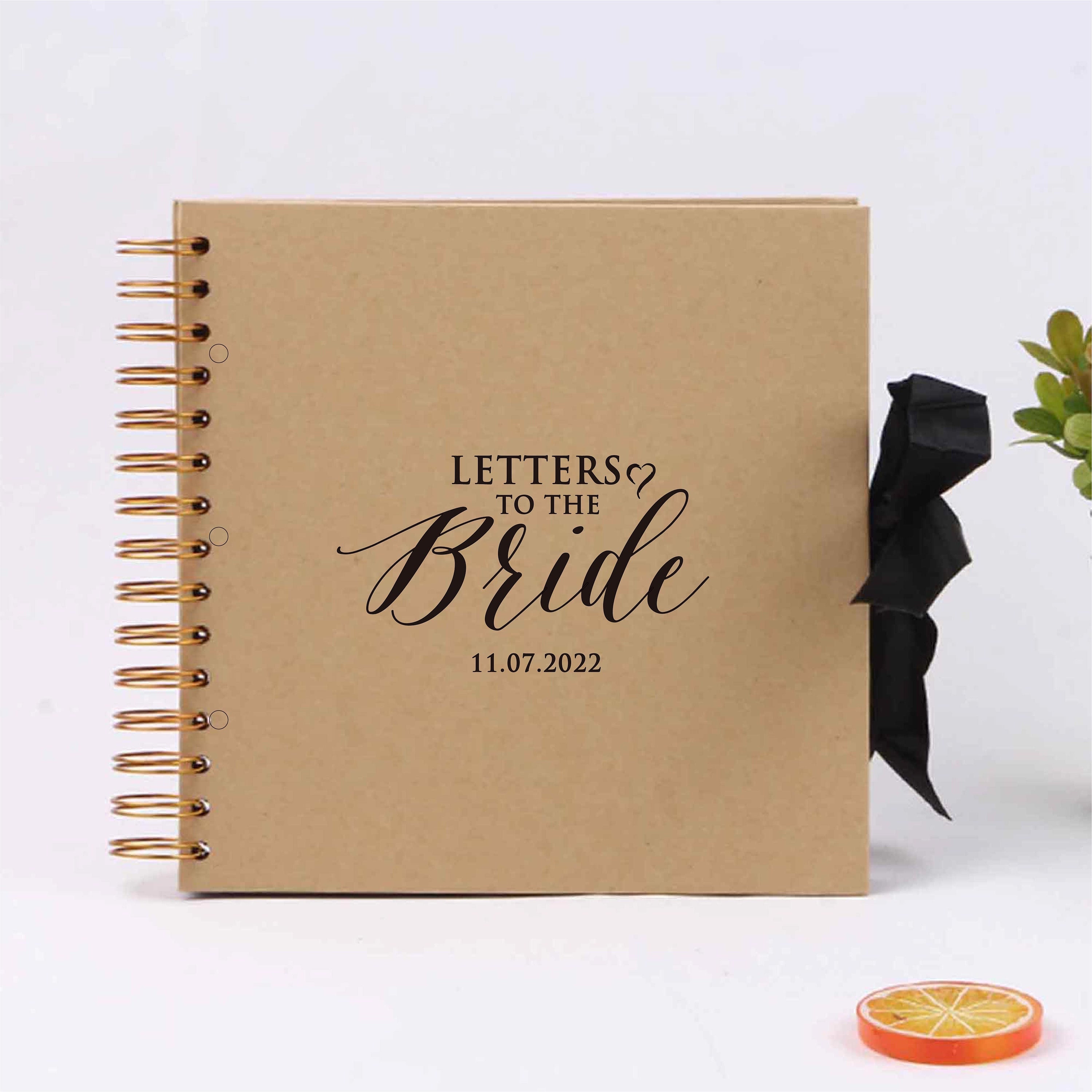 Gold Letters to the Bride A3/A4/A5 Scrapbook Photo Album Memory Keepsake,  Bridesmaids, Black, Kraft, White