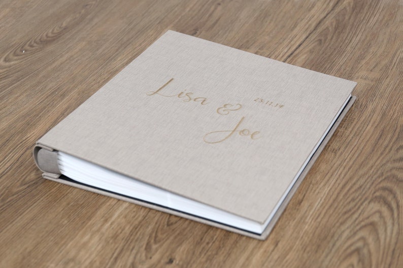 Personalized Simulated Linen Album Photo Album With Sleeves Etsy
