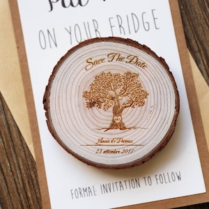 Benutzerdefinierte Baum Holz speichern das Datum Magnete, rustikale Hochzeit Gefälligkeiten, rustikale Hochzeit Magnete, rustikale Hochzeit Magnet