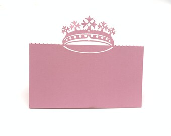 Queen Crown Place Cards/laser cut food tent cards/wedding sitting cards/ table Name cards/Crown  food tent /Wedding Party Table Name Cards