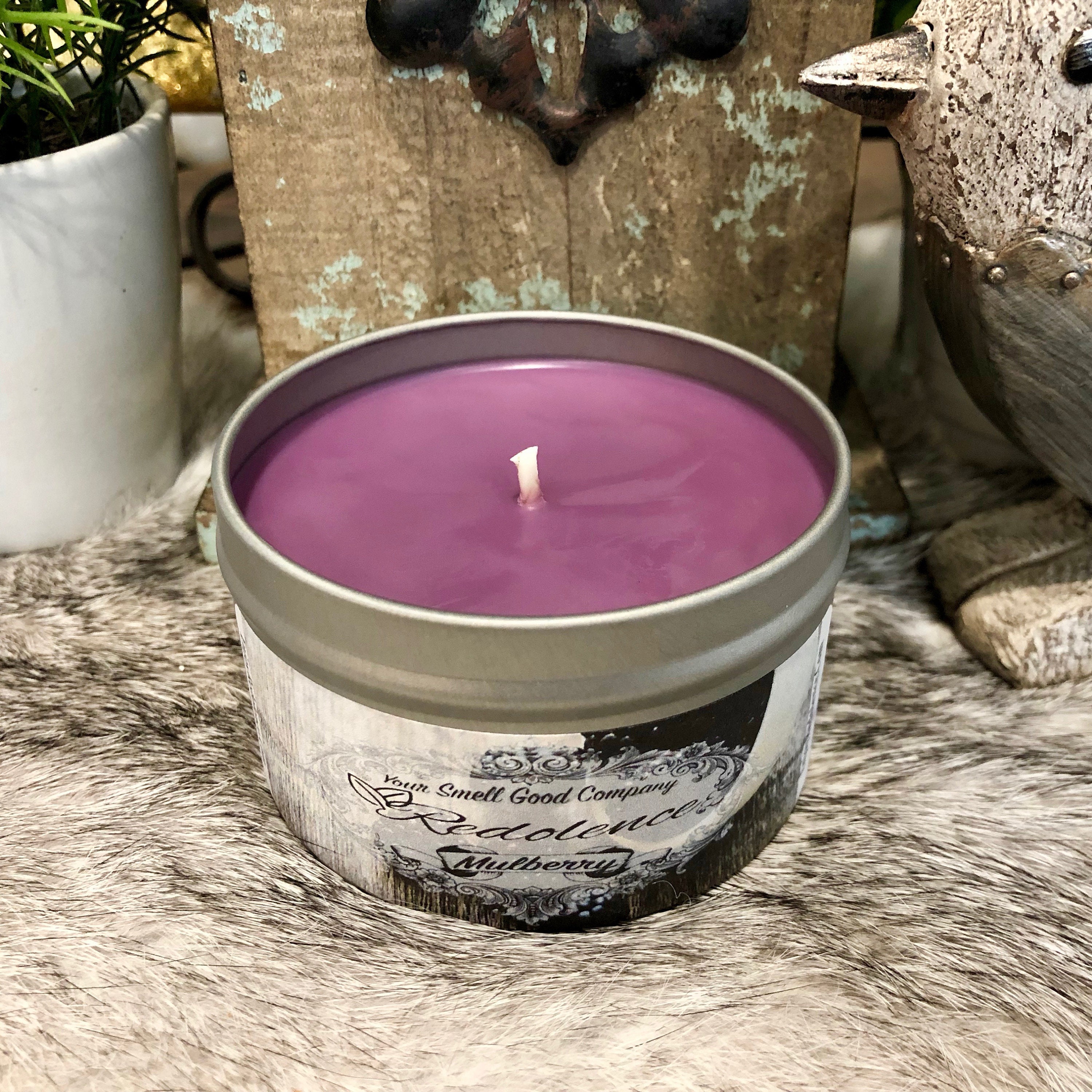 Mulberry 8oz. Natural Soy Candle Tin and 3oz Wax Melt Etsy