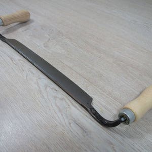 Hand Wrought Draw Knife: 11&quot; Woodworking Shave Tool