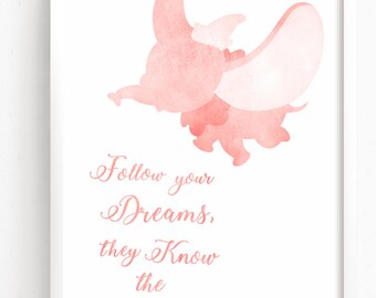 sale 50 off dumbo watercolor printable disney quote nursery etsy