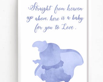 sale 50 off dumbo watercolor printable disney quote nursery etsy