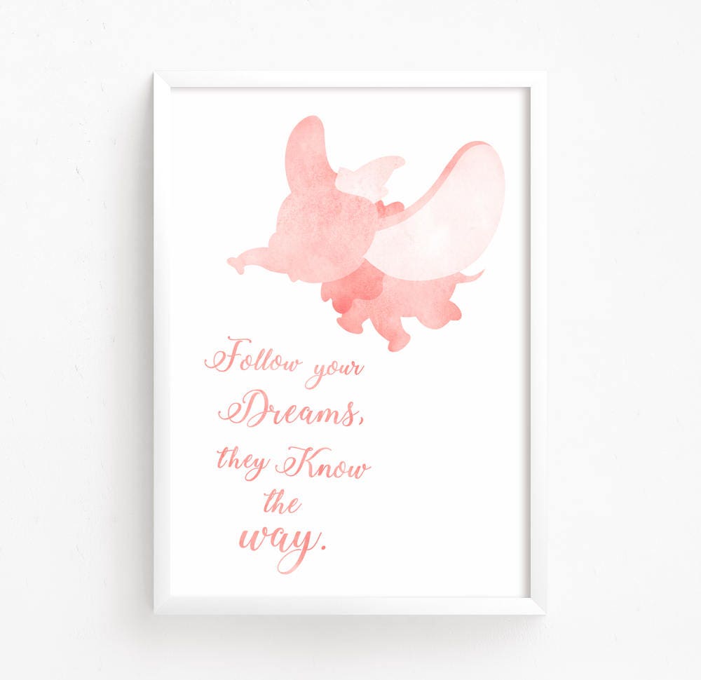 sale 50 off dumbo watercolor printable disney quote nursery etsy