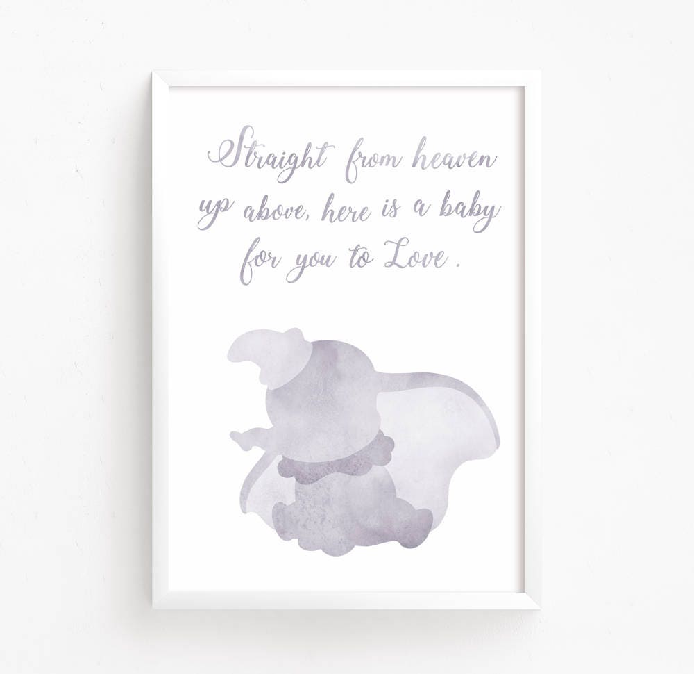 sale 50 off dumbo watercolor printable disney quote nursery etsy