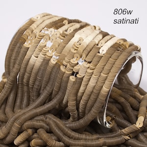 May include: A close-up of a pile of gold sequins, with a glass jar in the background. The sequins are arranged in a circular pattern, and the jar is filled with more sequins. The text "806w satinati" is visible in the top right corner of the image.
