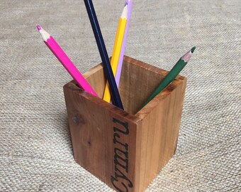 Cymru - Handmade Desk Tidy  - Made with 5 Local Welsh Hardwoods - Made in Wales - Small Size