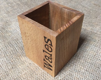 Wales - Handmade Desk Tidy  - Made with 5 Local Welsh Hardwoods - Made in Wales - Small Size