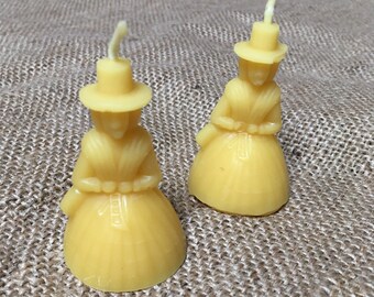 Natural Beeswax Candle - Traditional Welsh Lady - Valley Girl - Lady Llanover - Local Beeswax - Hand Poured - Lady Llanover