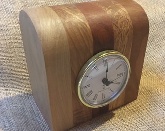 Welsh Hardwood Clock in 5 Complimentary Woods - Digital Clock Face