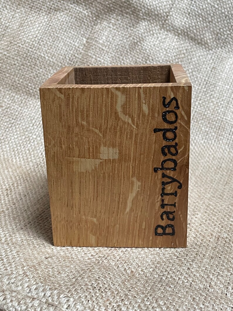Barrybados Barry Island Handmade Desk Tidy Made with 5 Local Welsh Hardwoods Made in Wales Small Size image 4