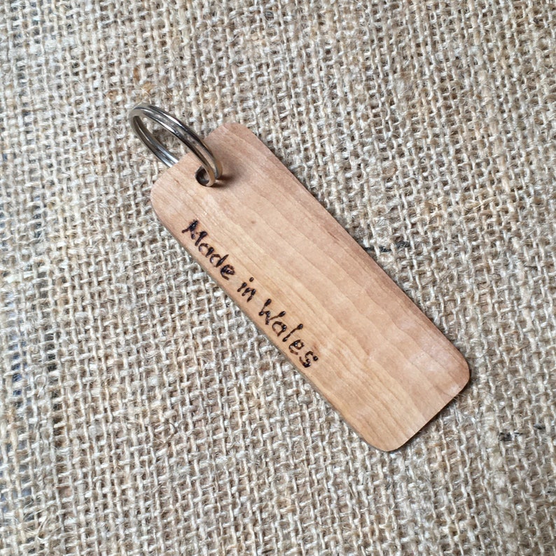 Usk Bridge Keyring Welsh Wood Handmade Brynbuga Monmouthshire River Usk Usk Bridge image 4