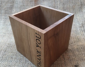Thank You - Handmade Desk Tidy  - Made with 5 Local Welsh Hardwoods - Made in Wales - Large Size