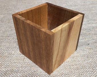 Handmade Desk Tidy  - Made with 5 Local Welsh Hardwoods - Made in Wales - Large Size