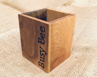 Busy Bee - Handmade Desk Tidy  - Made with 5 Local Welsh Hardwoods - Made in Wales - Small Size